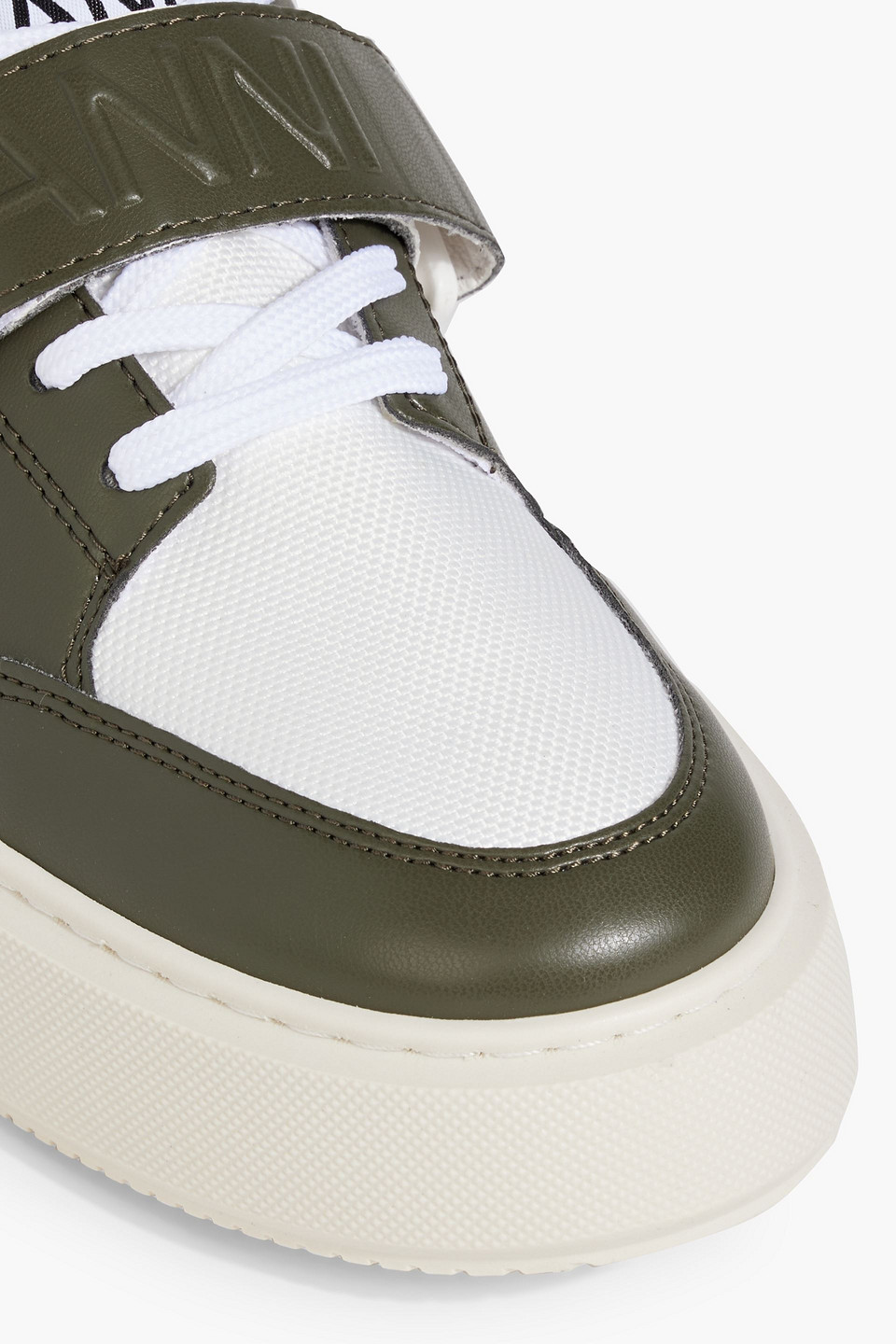 Ganni Sporty Mix Sneakers In Army Green