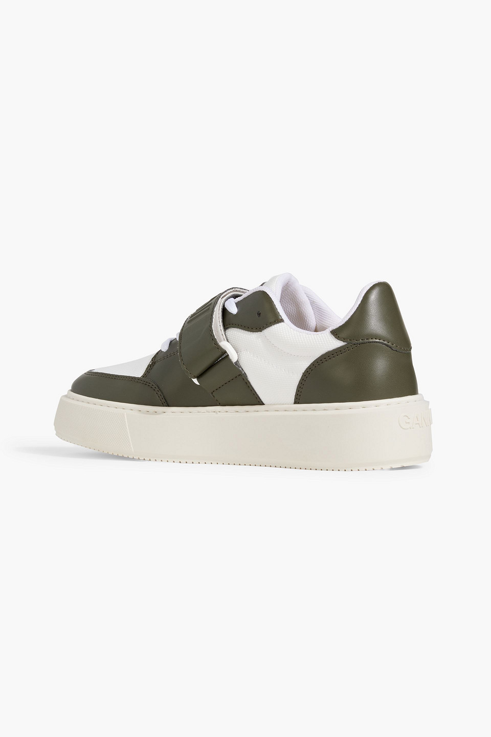 Ganni Sporty Mix Sneakers In Army Green