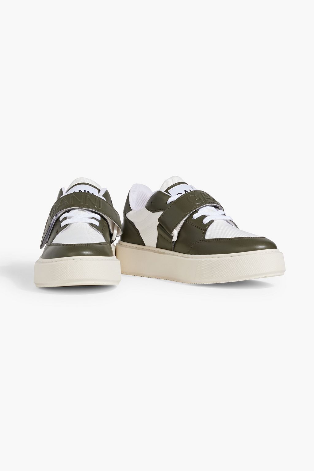 GANNI Sporty Mix Cupsole mesh and faux leather sneakers