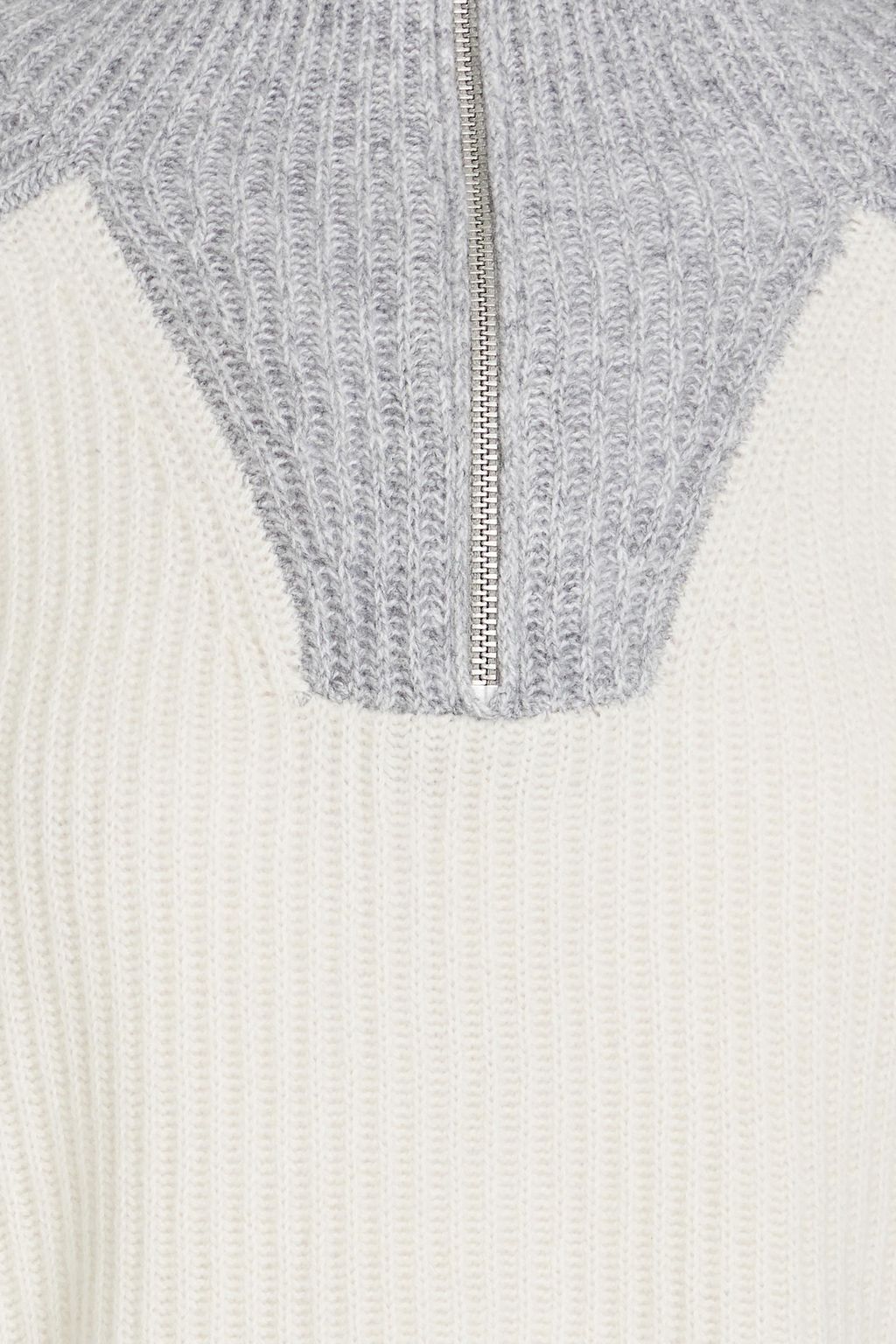 RAG & BONE كنزة رياضية Pierce من الكشمير بتصميم مضلّع بلونين وبنصف سحاب