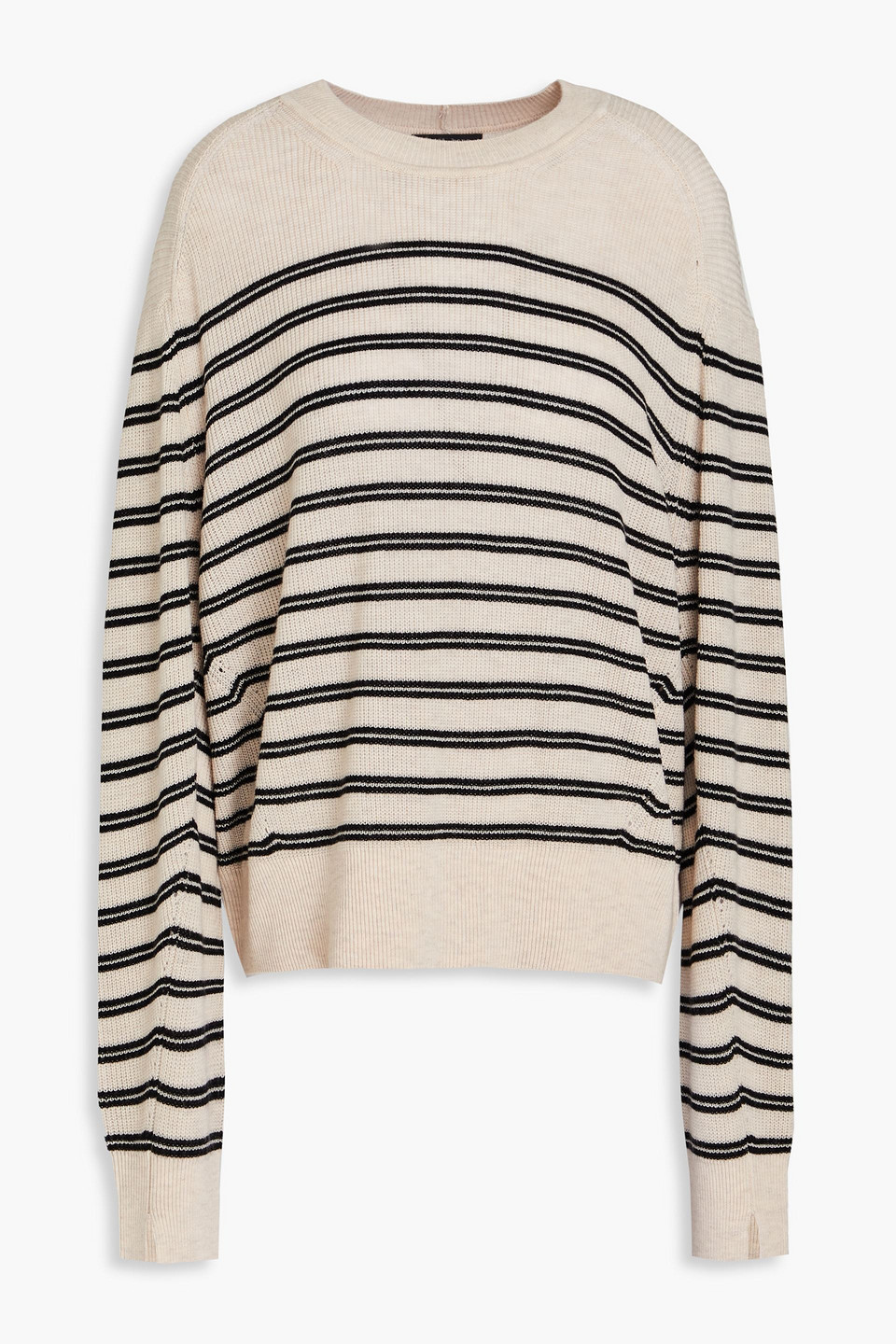Rag & Bone Bree Striped Wool Sweater In Beige