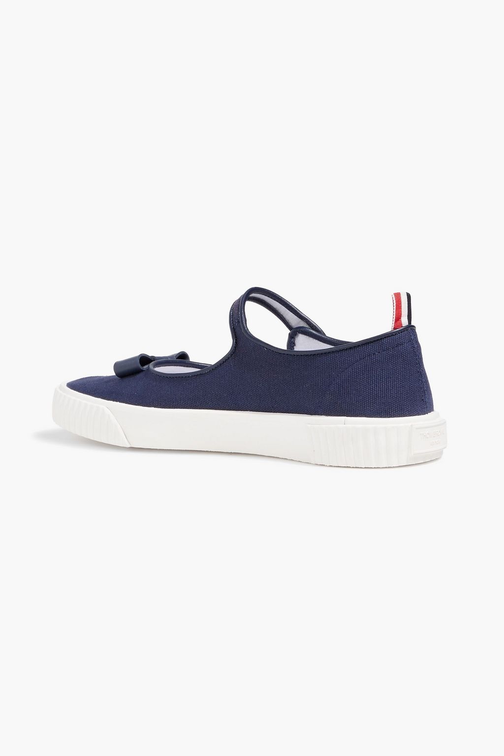 THOM BROWNE Tennis Mary Jane bow-detailed canvas sneakers