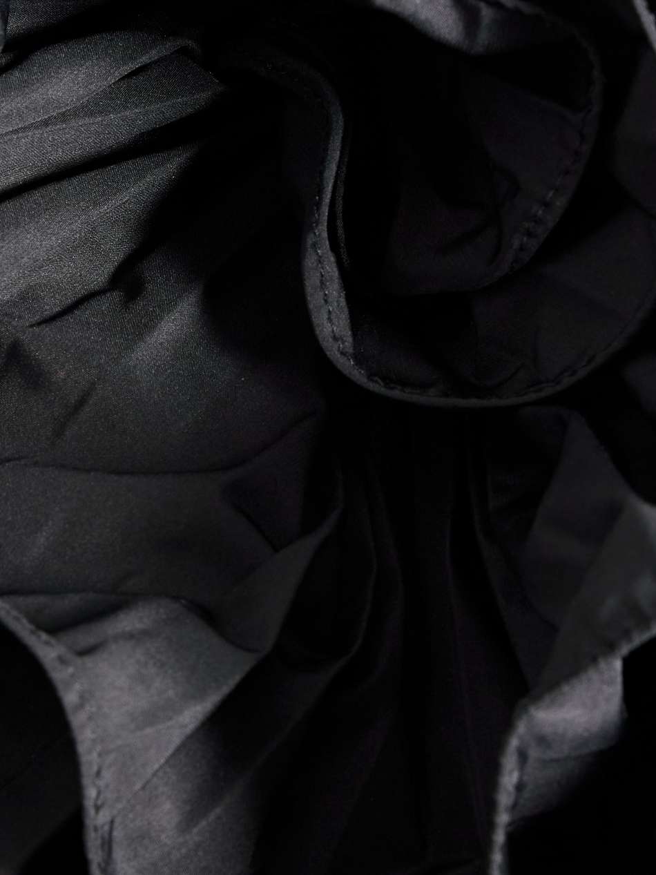 one-shoulder taffeta-paneled crepe mini dress