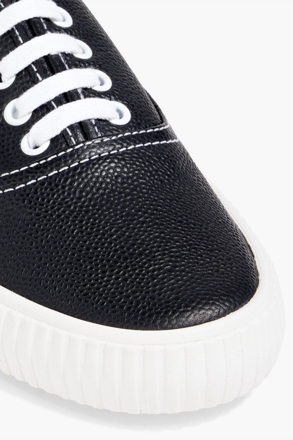 THOM BROWNE Pebbled-leather sneakers