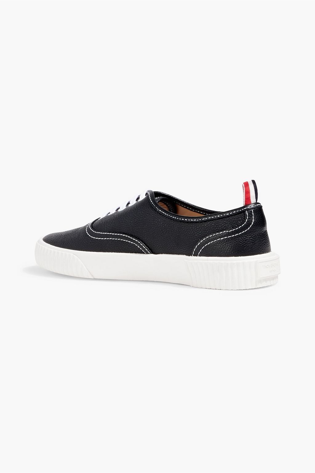 THOM BROWNE Pebbled-leather sneakers