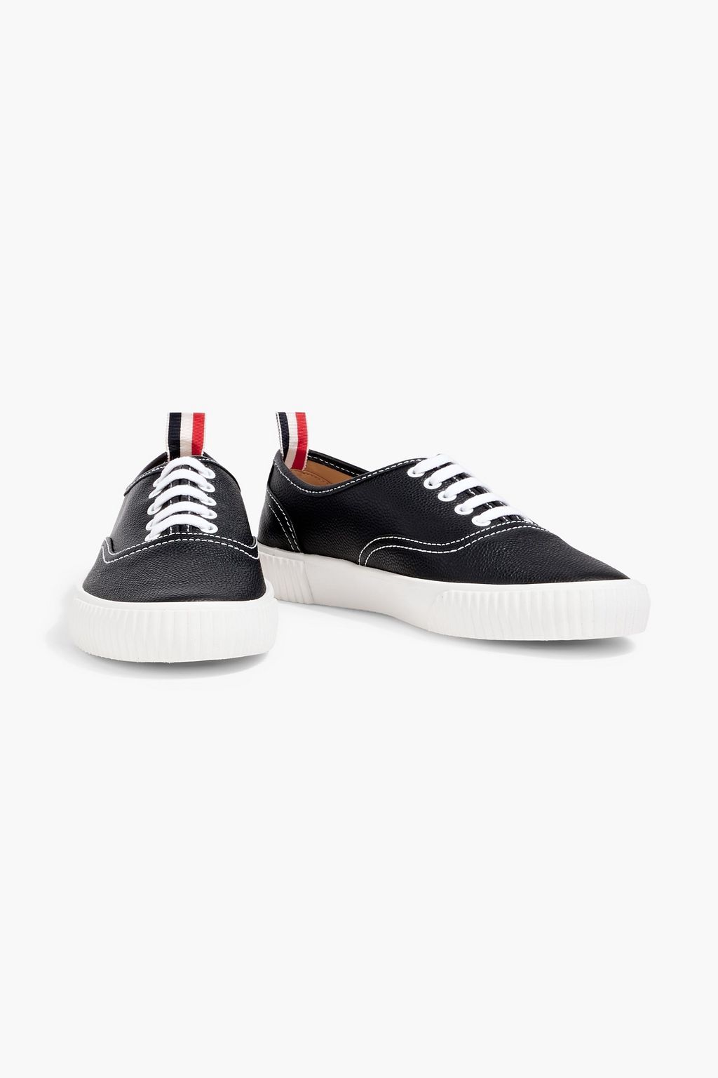 THOM BROWNE Pebbled-leather sneakers