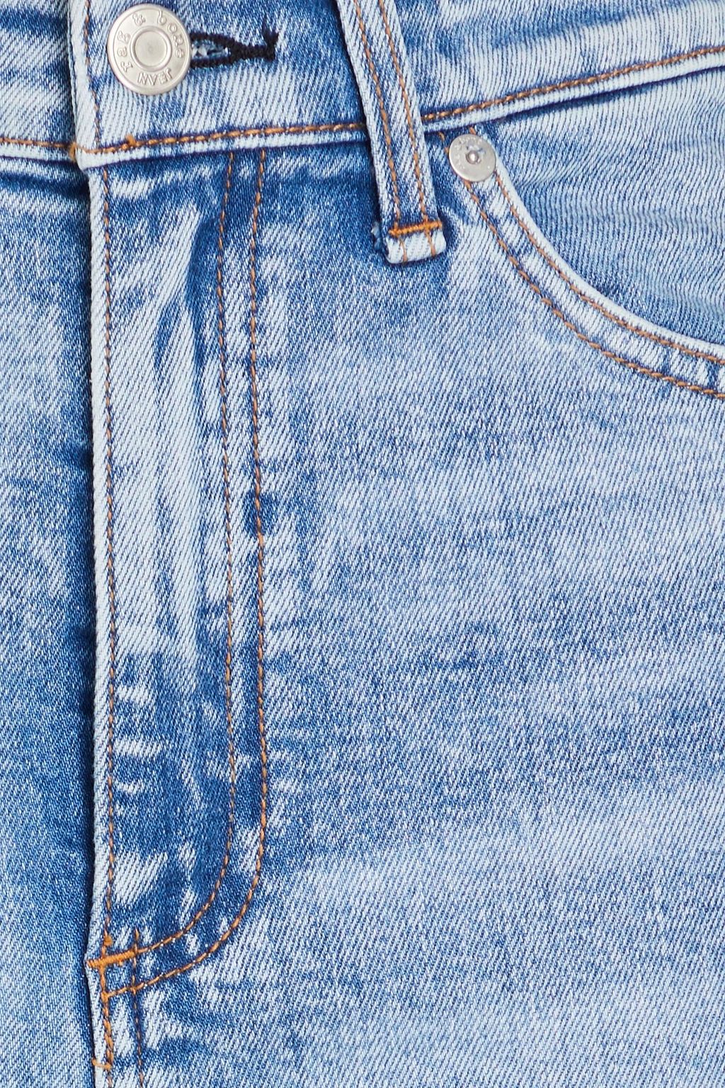 RAG & BONE بنطلون جينز "نينا" بخصر مرتفع وبقصة بأرجل ضيقة بتصميم ممزق