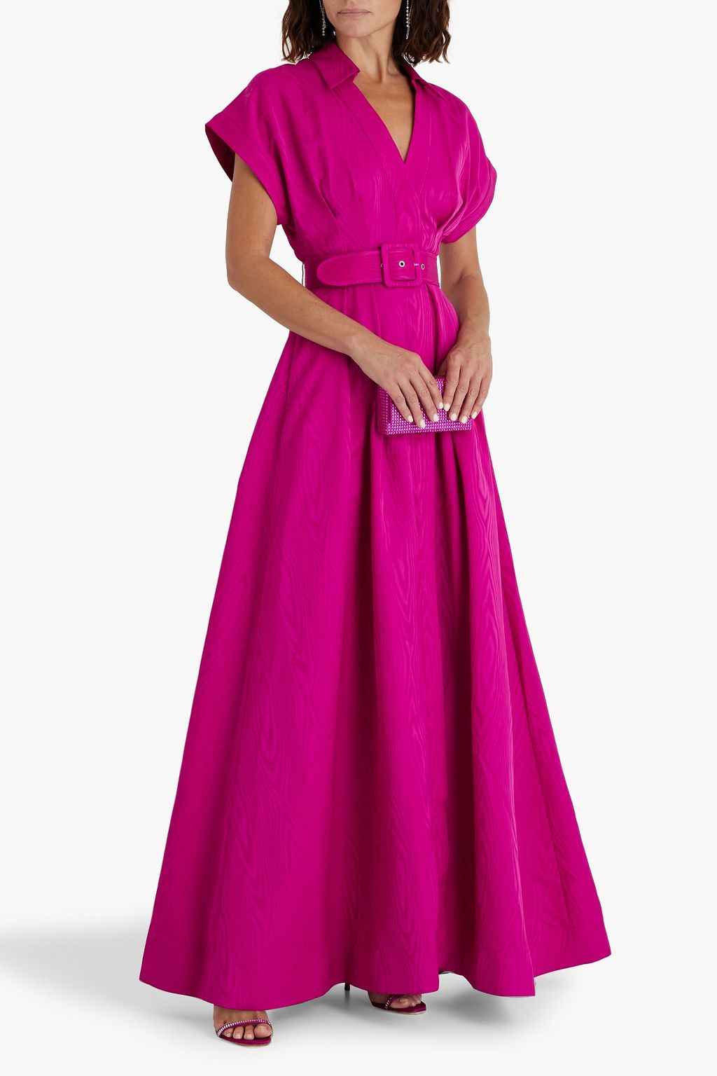 REBECCA VALLANCE Cynthia belted moire gown