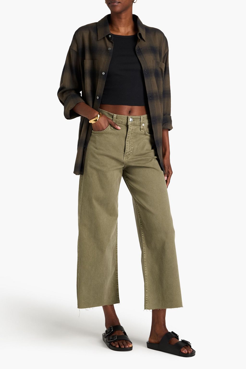 RAG & BONE جينز Andi بأرجل واسعة وخصر مرتفع