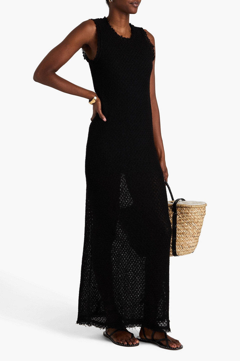  Rag & Bone - Carine Maxikleid Aus Einer Baumwollmischung - Schwarz - Xs 