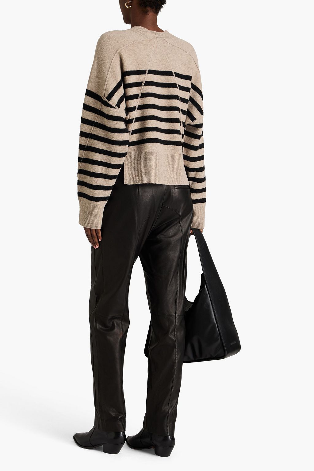 RAG & BONE كنزة رياضية Bridget من مزيج الصوف وبتصميم مخطط