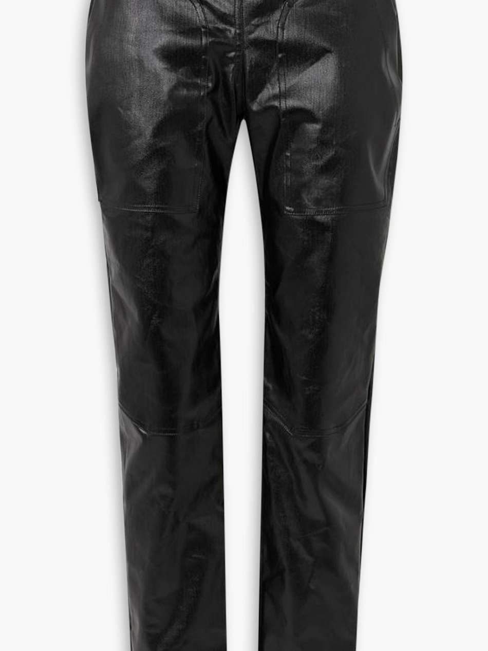 coated low-rise skinny jeans