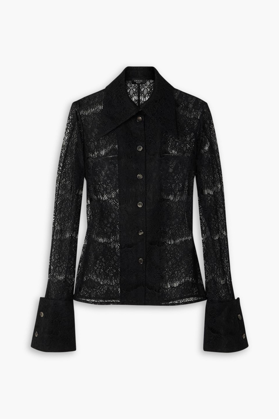 A.w.a.k.e. Lace And Silk Shirt In Black