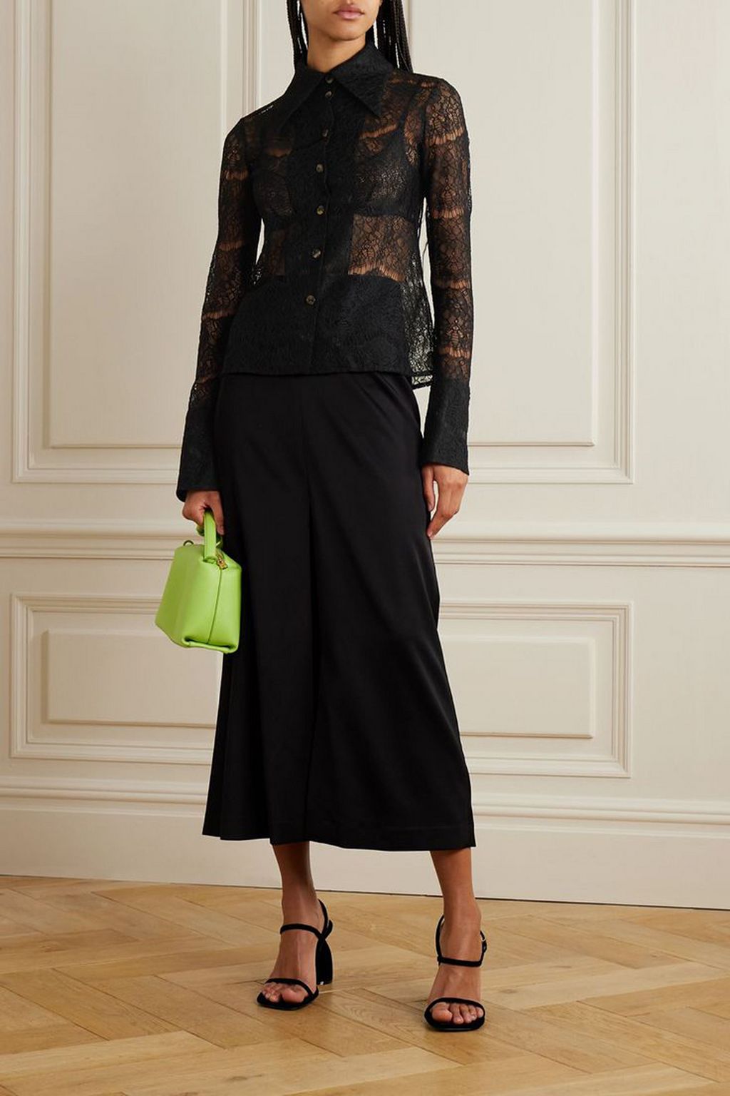 A.W.A.K.E. MODE Lace and silk shirt