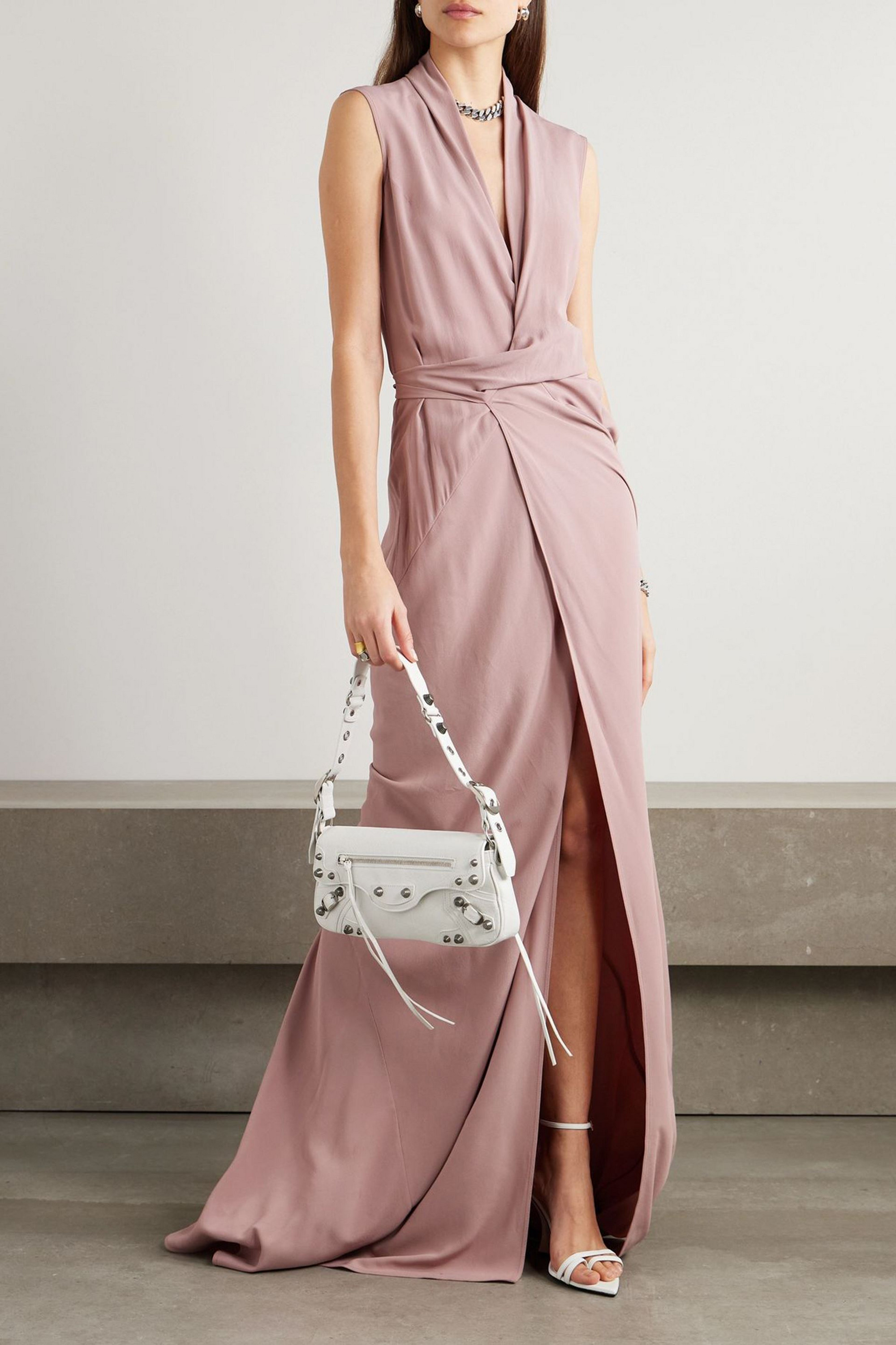 Rick Owens Draped crepe de chine wrap gown