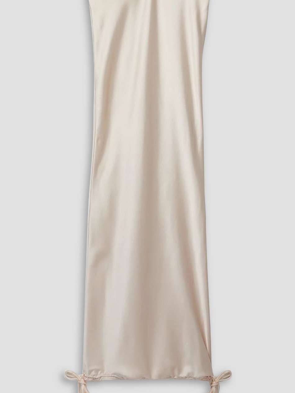 open-back satin midi dress