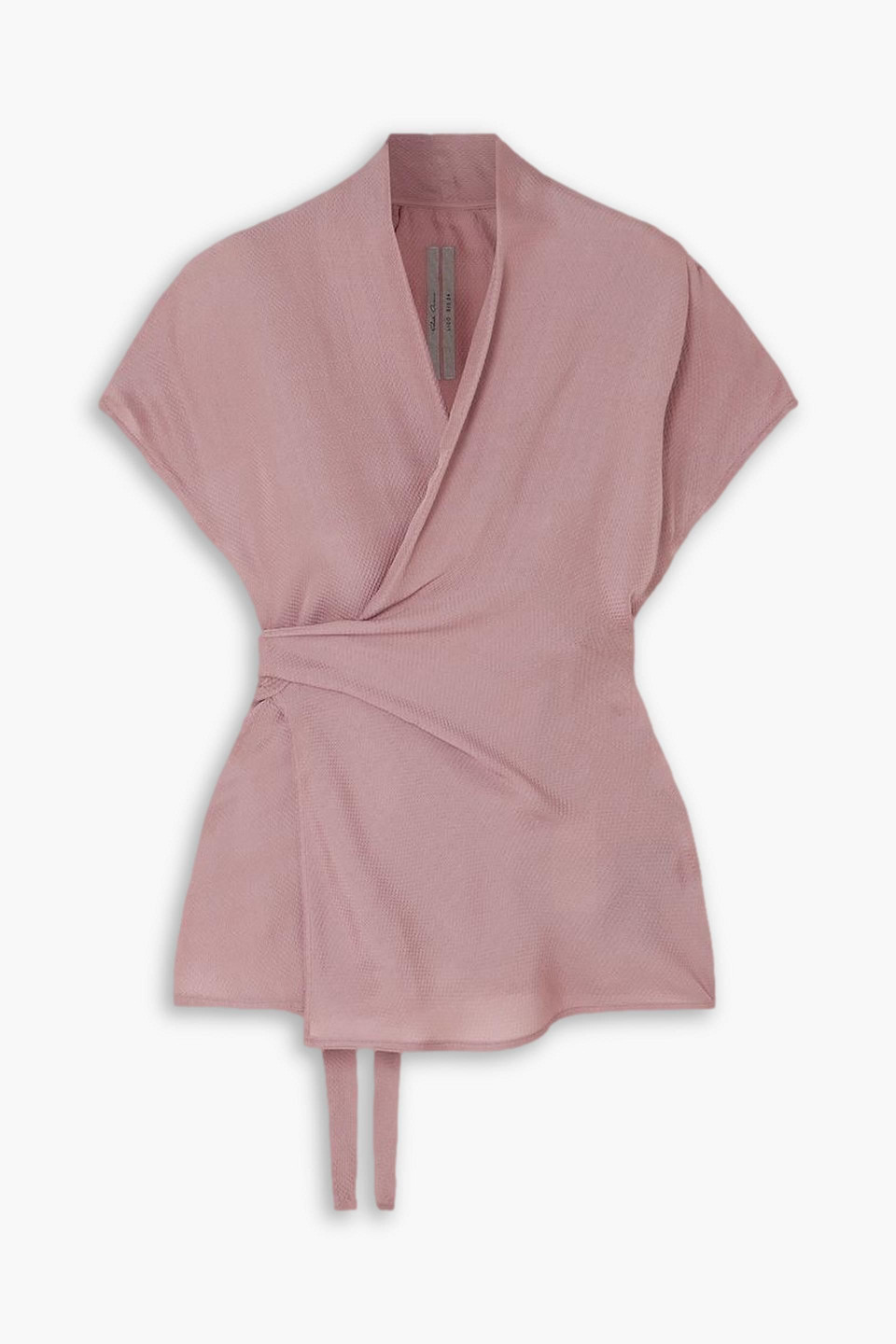 Rick Owens Draped Jacquard Wrap Top In Antique Rose