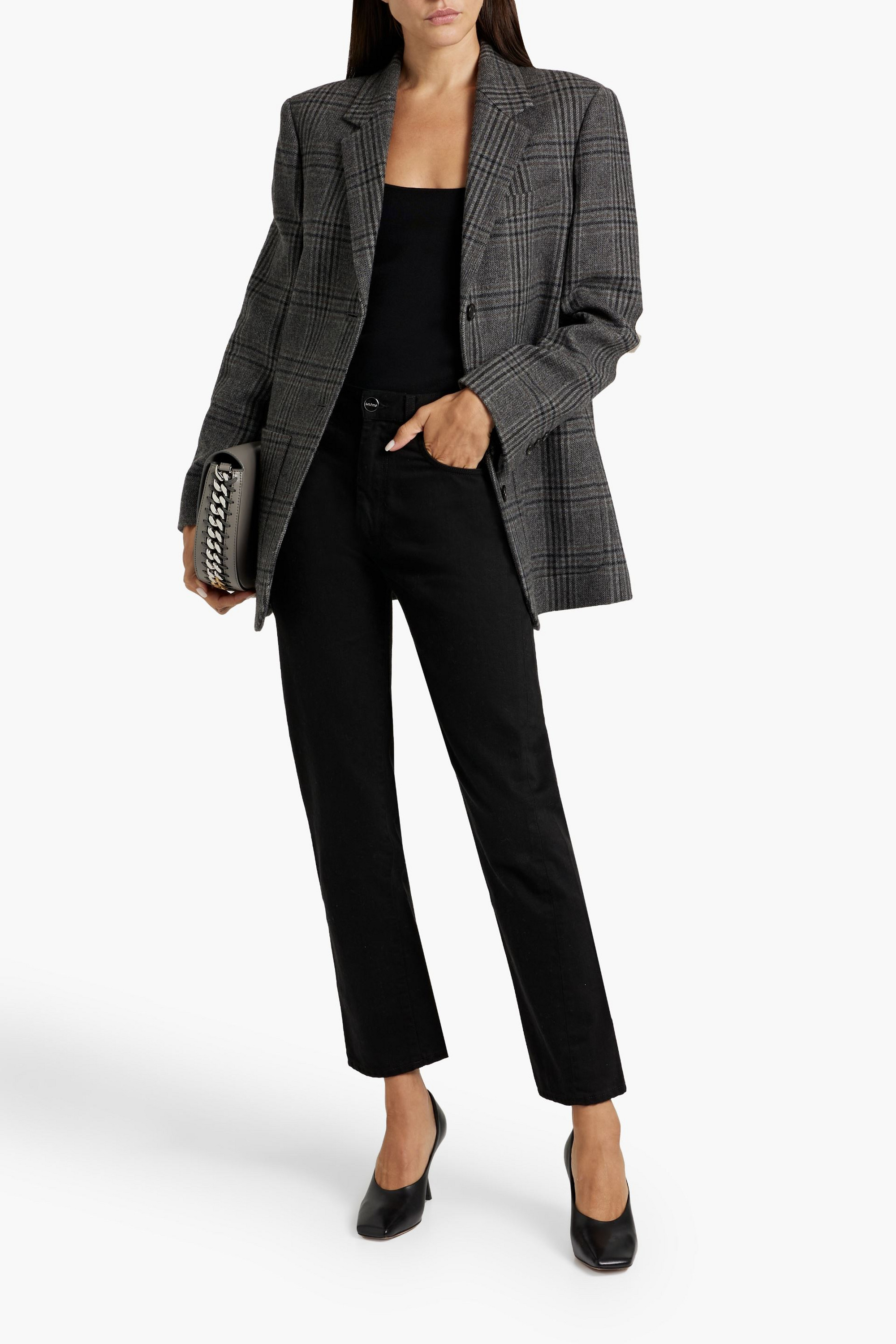 Theory Prince of Wales checked wool-blend blazer