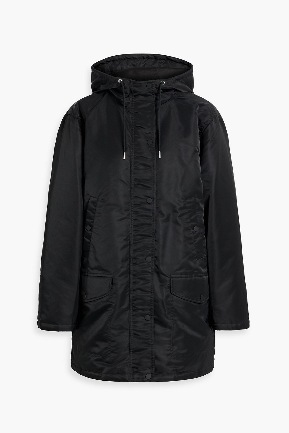 Theory Shell Hooded Down Parka In Black