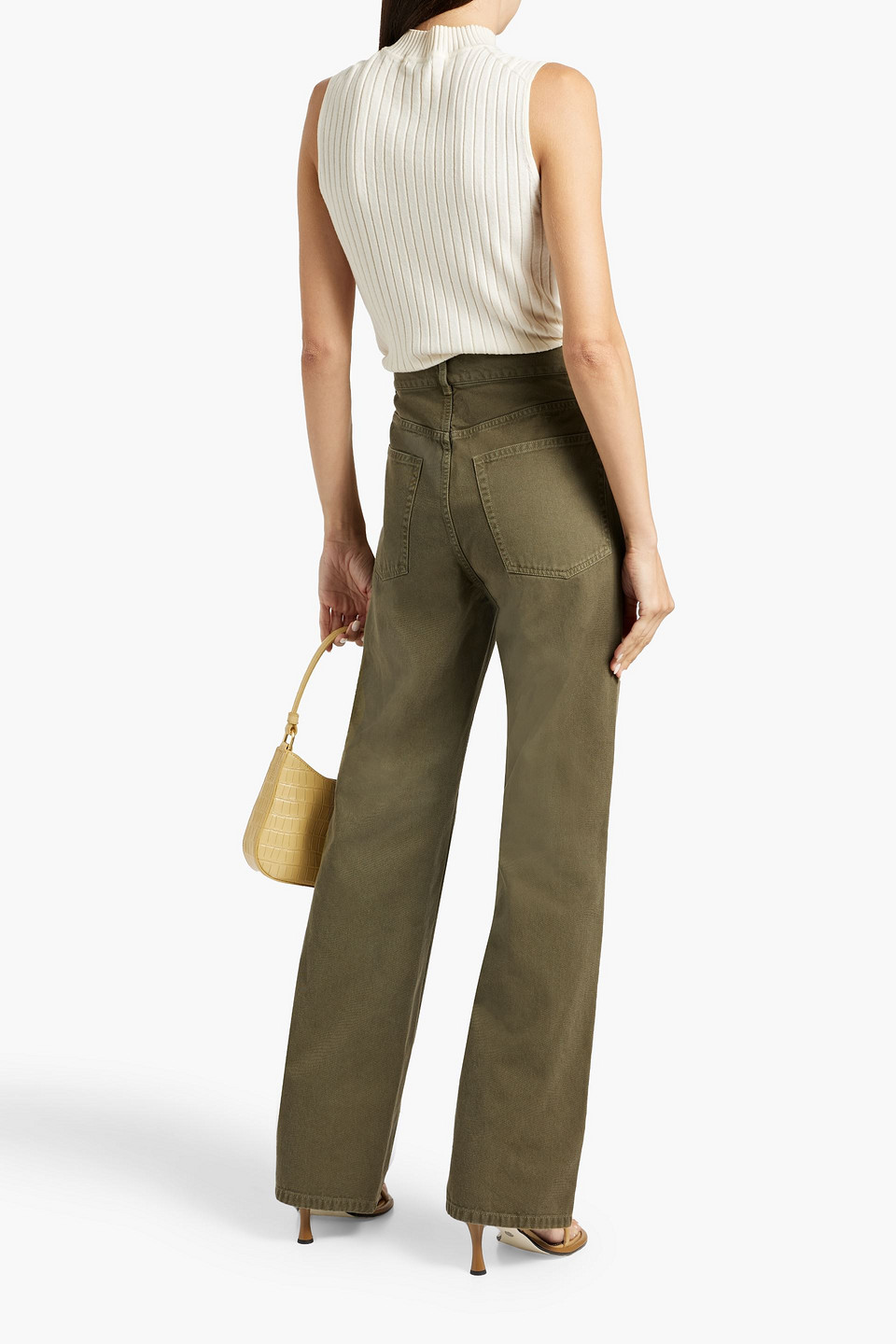 Shop Nili Lotan Mitchell High-rise Straight-leg Jeans In Army Green
