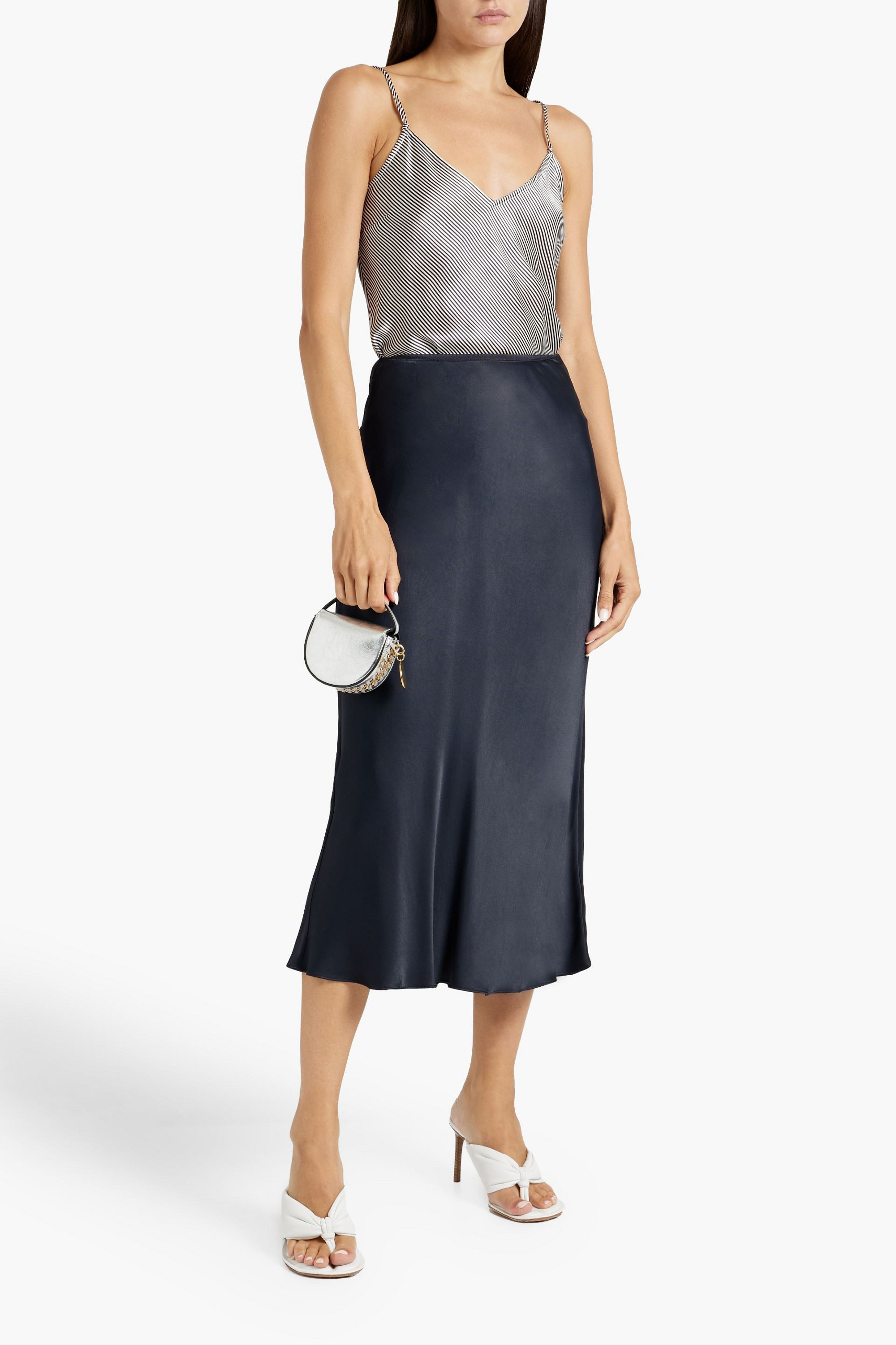 FRAME Striped silk-satin camisole