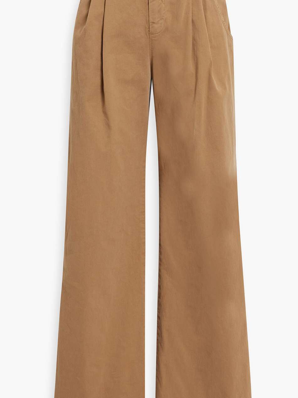 flavie cotton-blend twill wide-leg pants