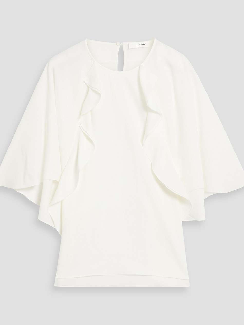 ruffled crepe blouse