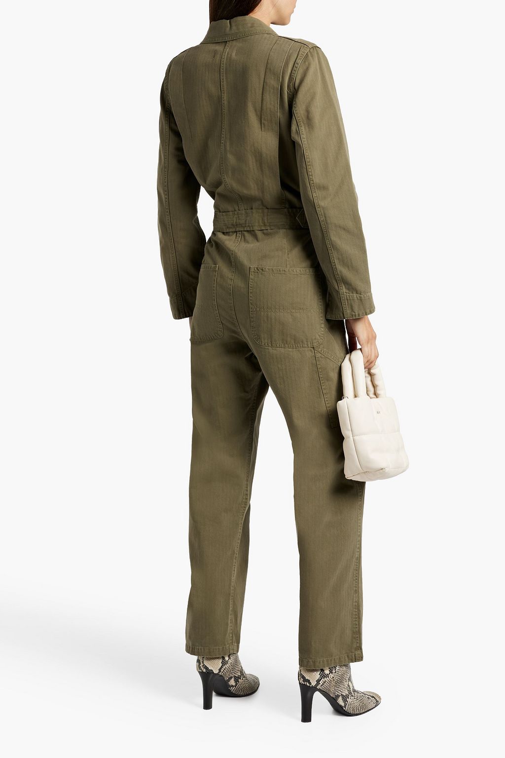 NILI LOTAN Marie belted cotton jumpsuit