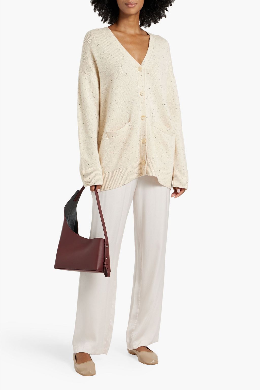 THEORY Donegal wool and cashmere-blend cardigan