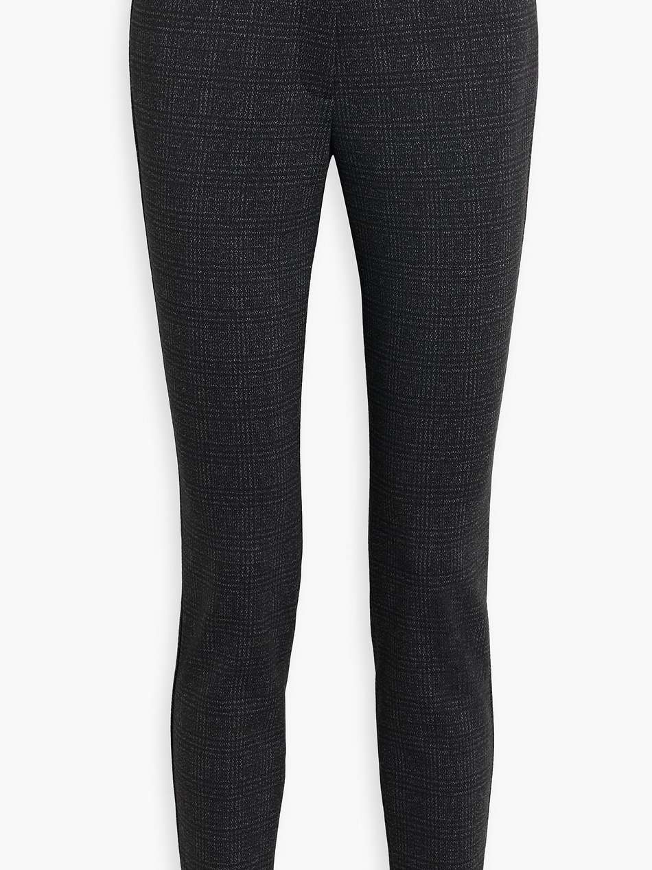 checked jersey slim-leg pants