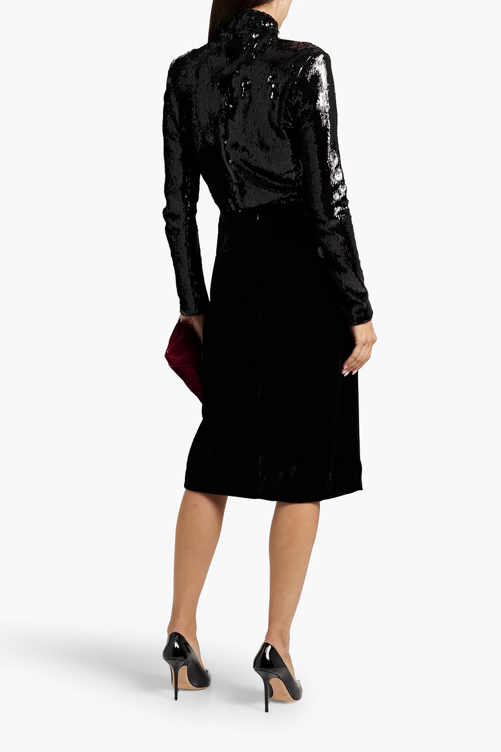 THEORY Velvet midi skirt