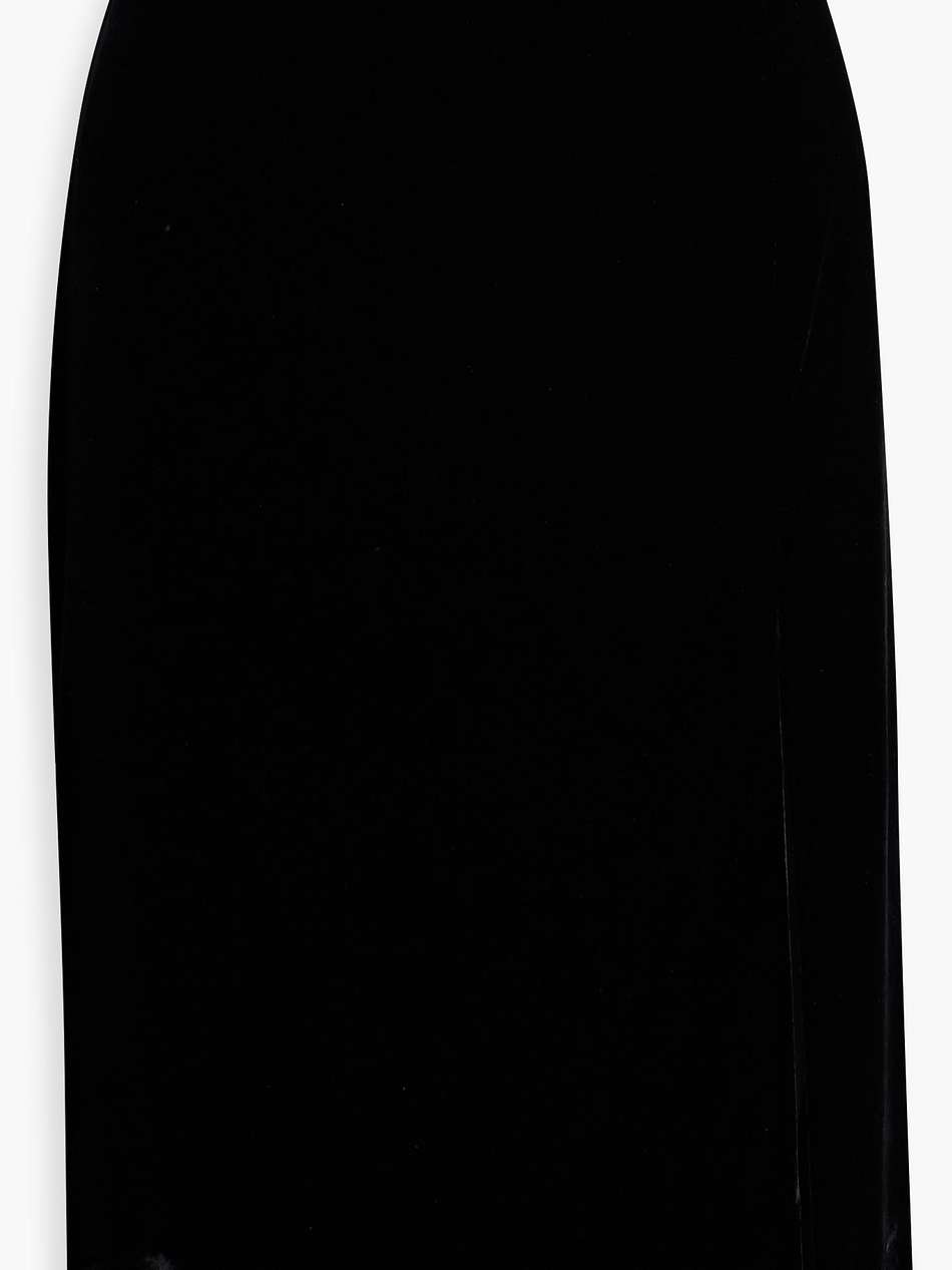 velvet midi skirt