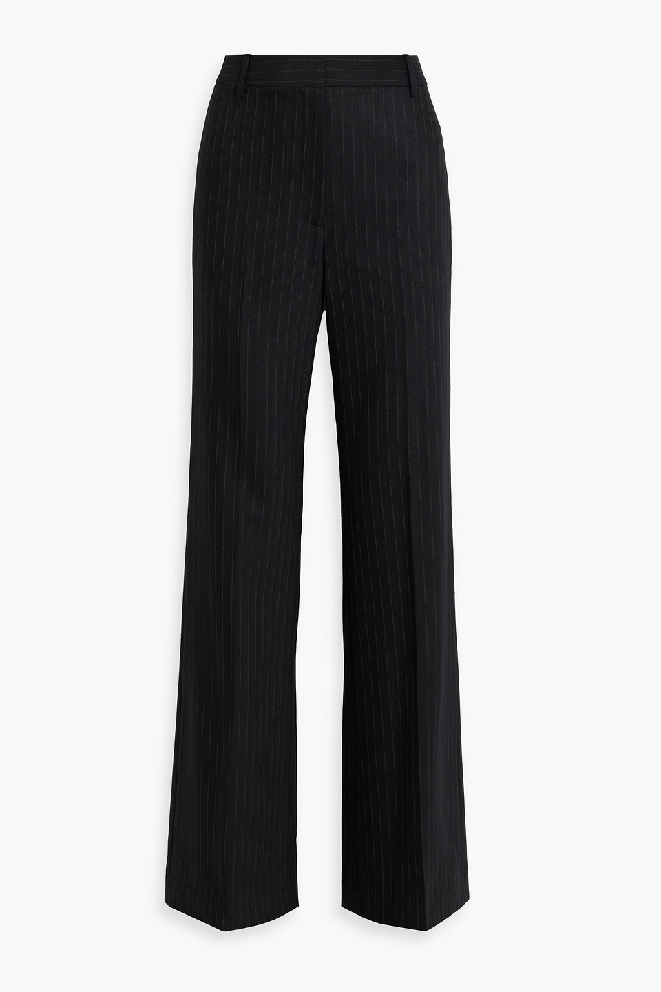 Nili Lotan Arielle Pinstriped Wool-blend Flared Pants In Black