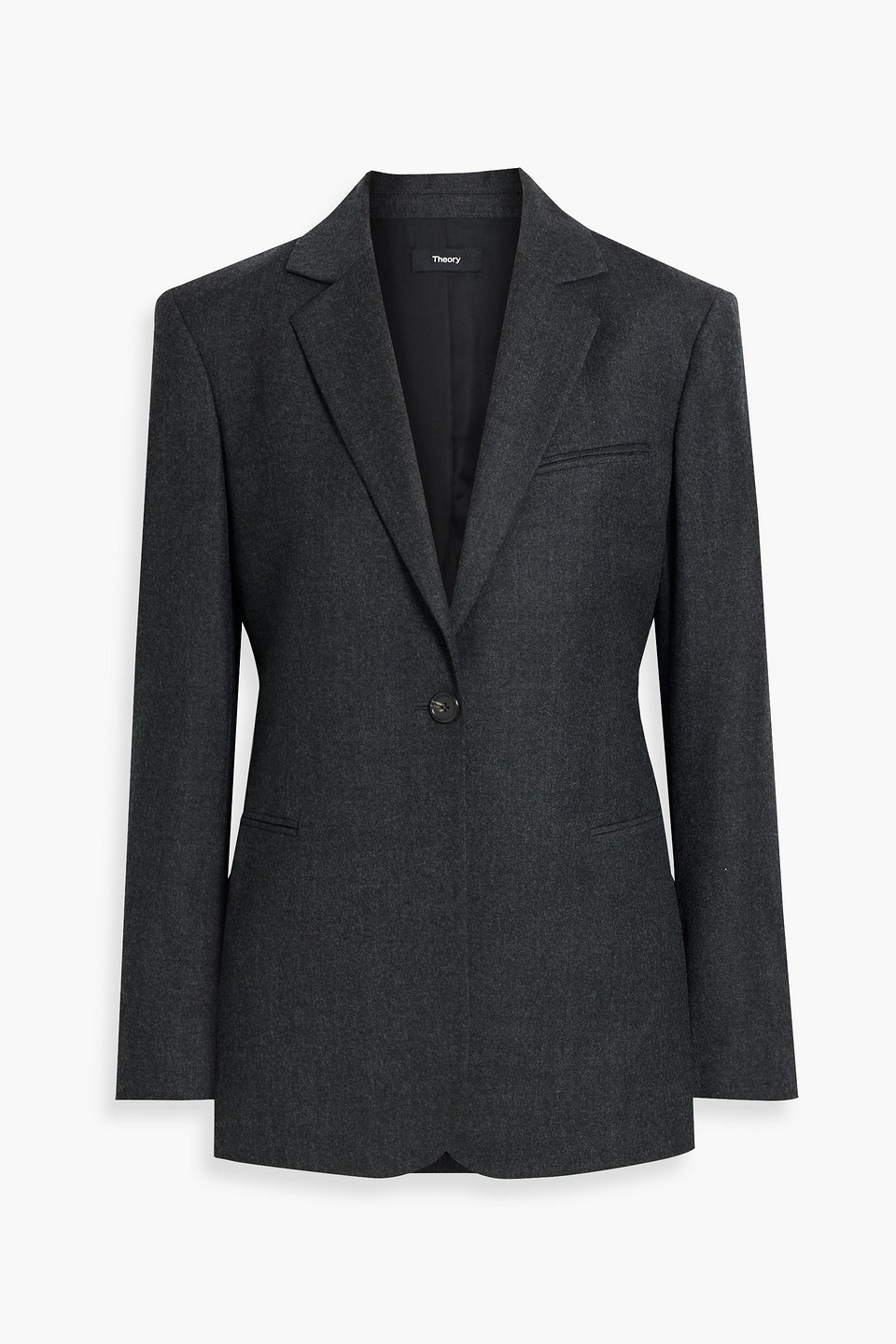 Theory Wool-flannel Blazer In Charcoal