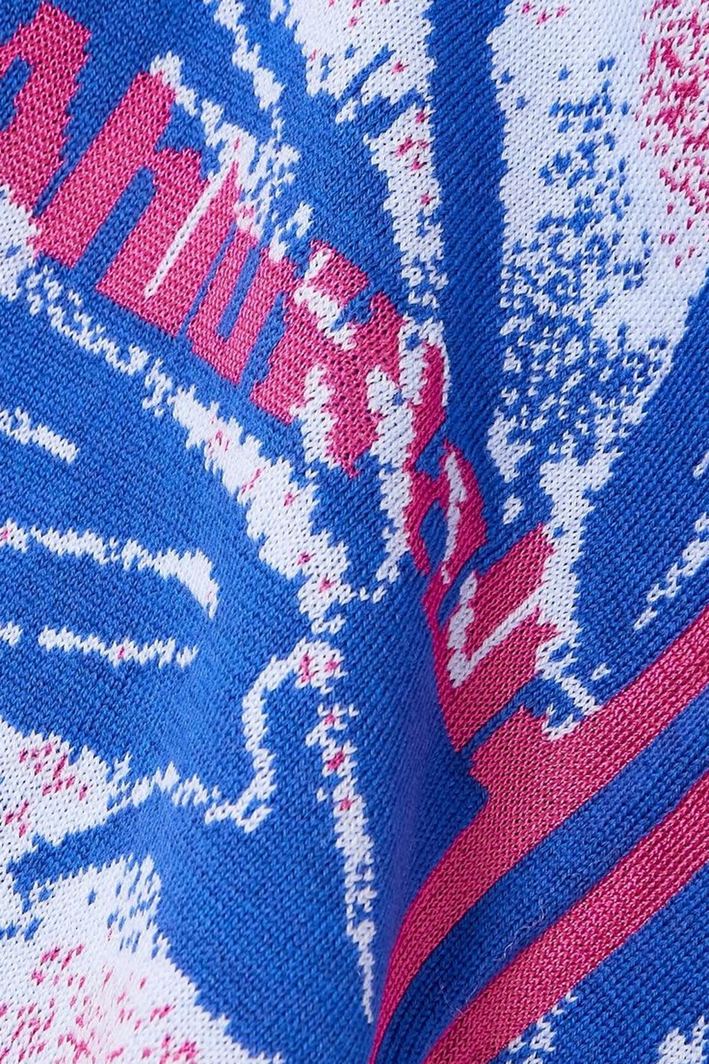 AHLUWALIA Kiara jacquard-knit merino wool wide-leg pants