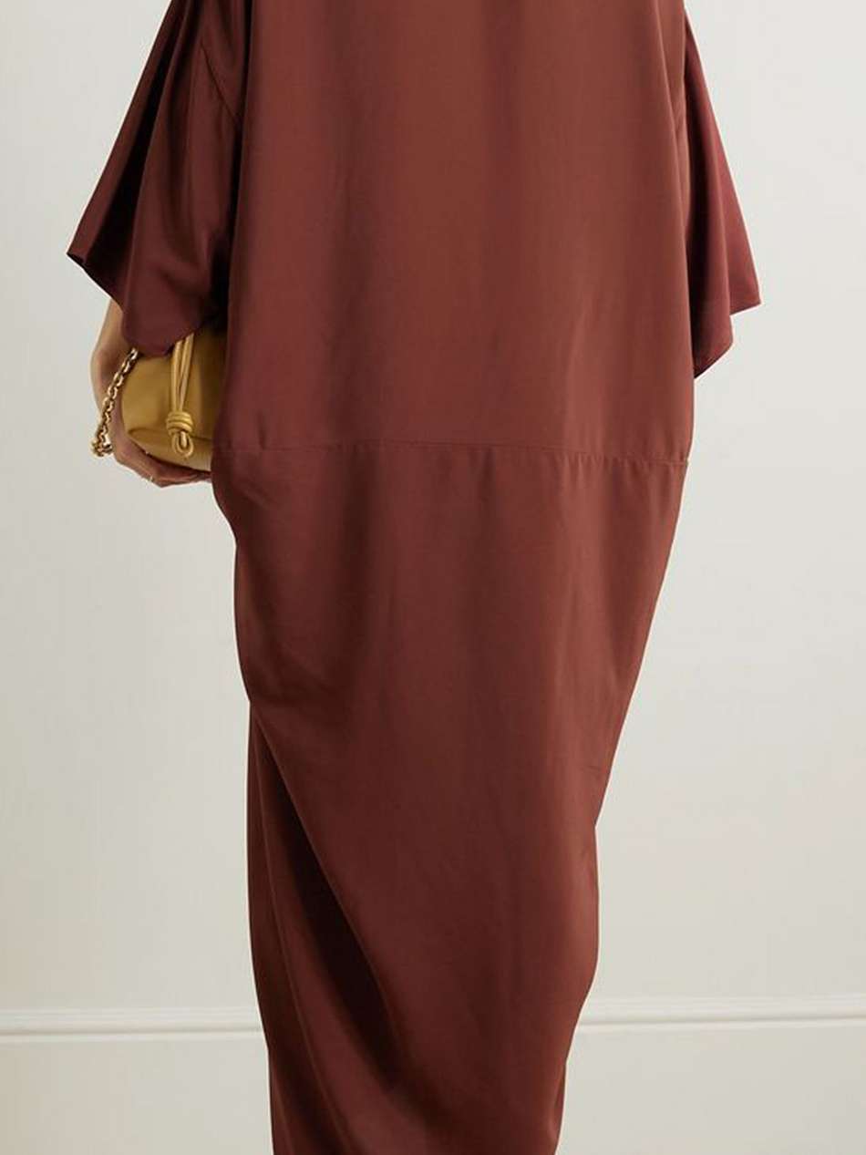 tommykite draped crepe maxi dress
