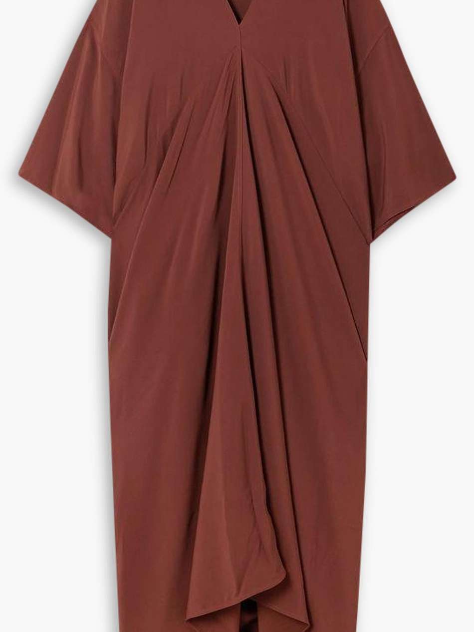 tommykite draped crepe maxi dress
