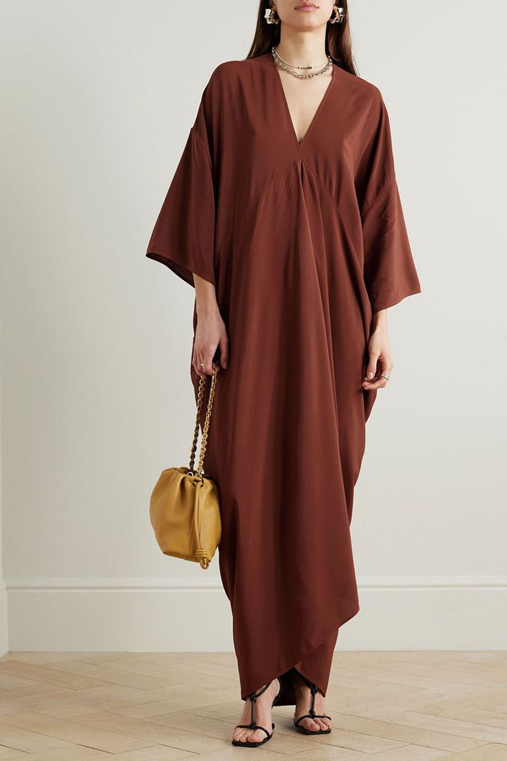 RICK OWENS Tommykite draped crepe maxi dress