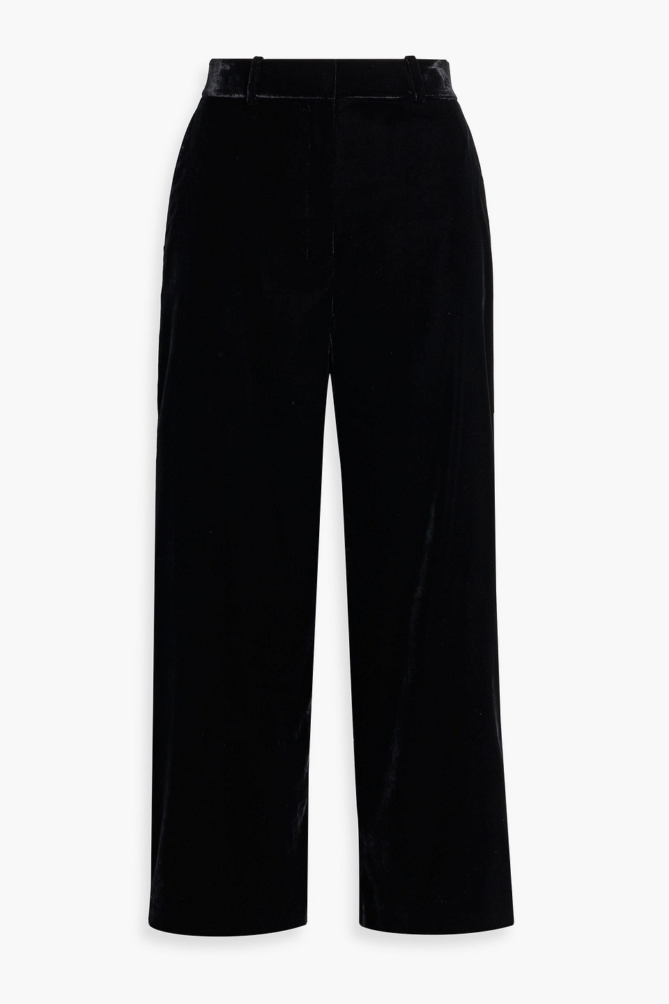 Theory Velvet Wide-leg Pants In Black