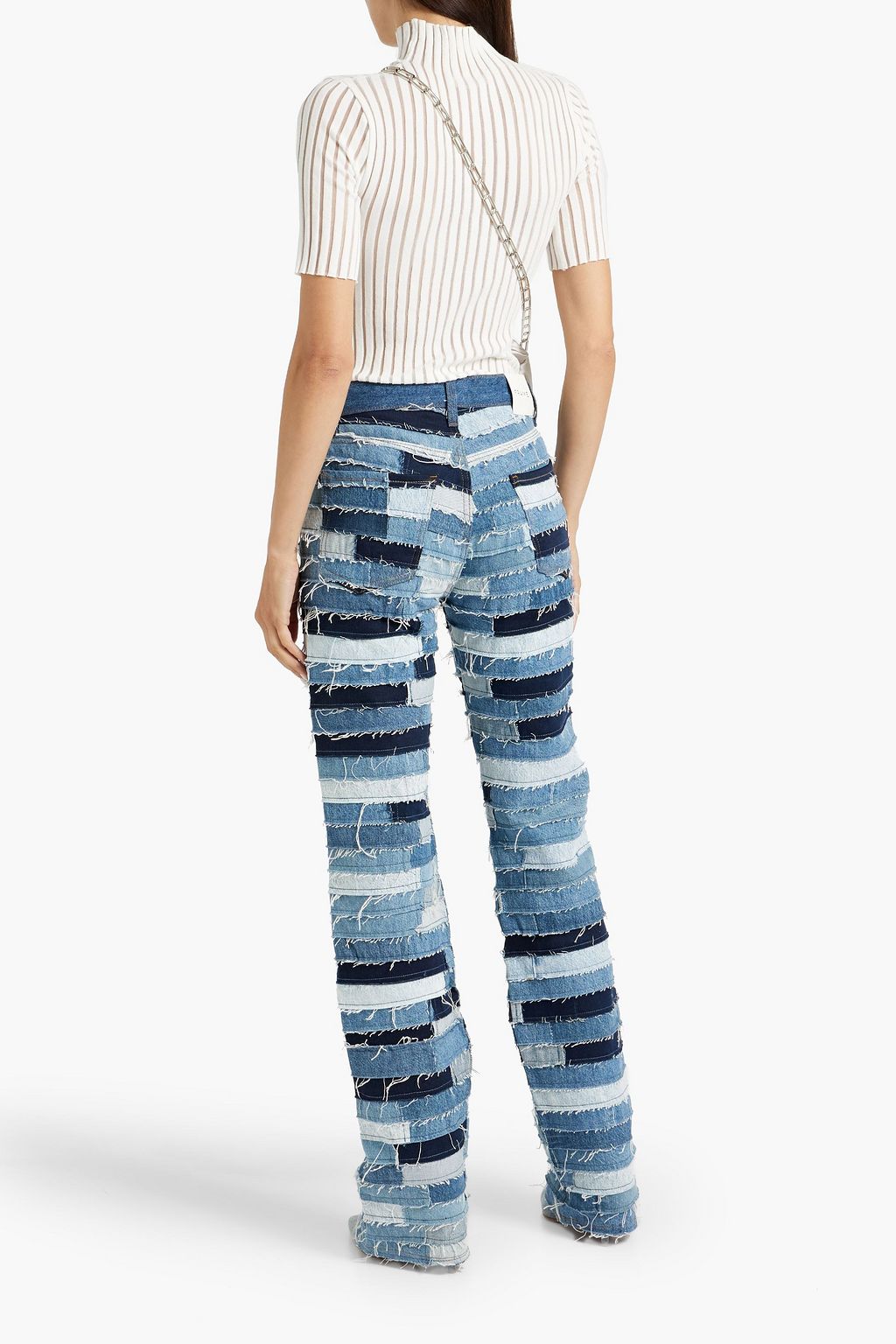 FRAME Le Jane Atelier patchwork high-rise straight-leg jeans