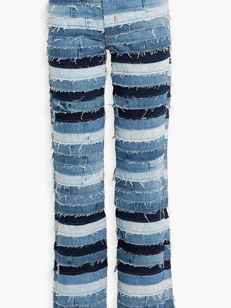 le jane atelier patchwork high-rise straight-leg jeans