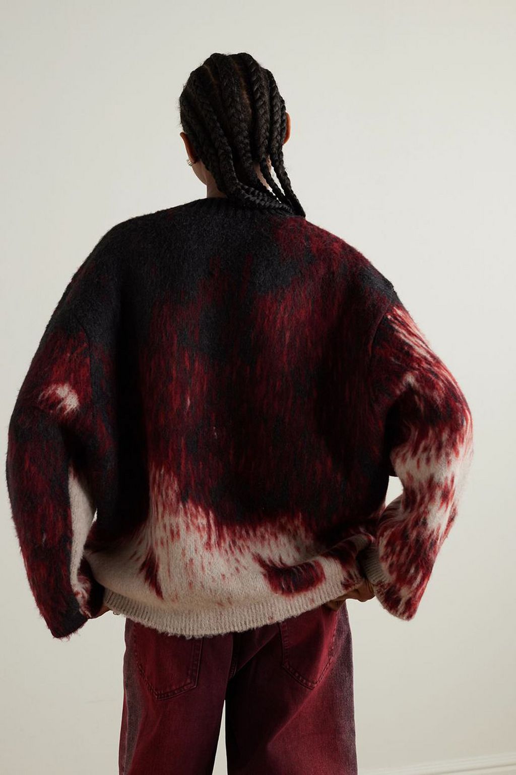 THE ATTICO Intarsia wool-blend sweater