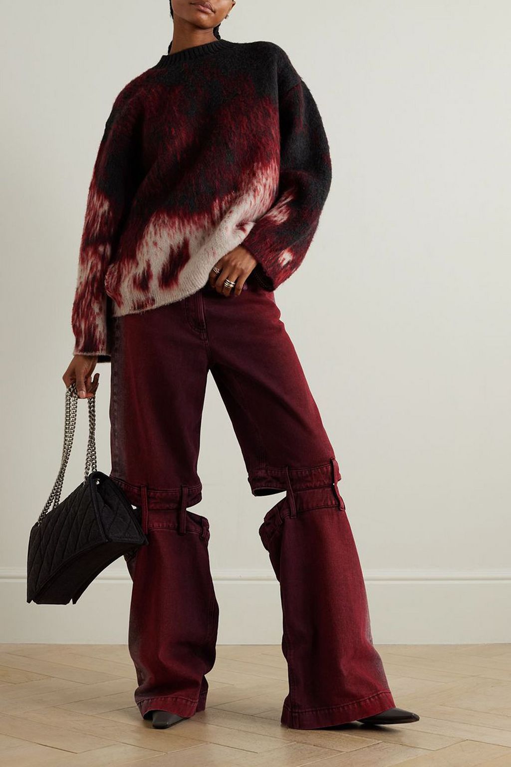 THE ATTICO Intarsia wool-blend sweater