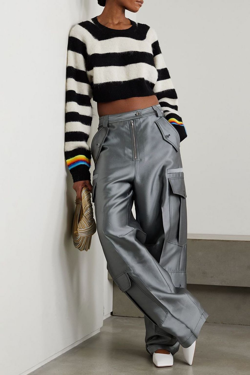 CHRISTOPHER JOHN ROGERS Striped brushed wool-blend sweater