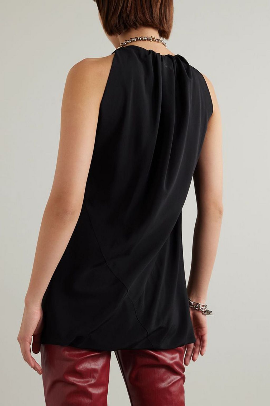 RICK OWENS Gathered crepe top