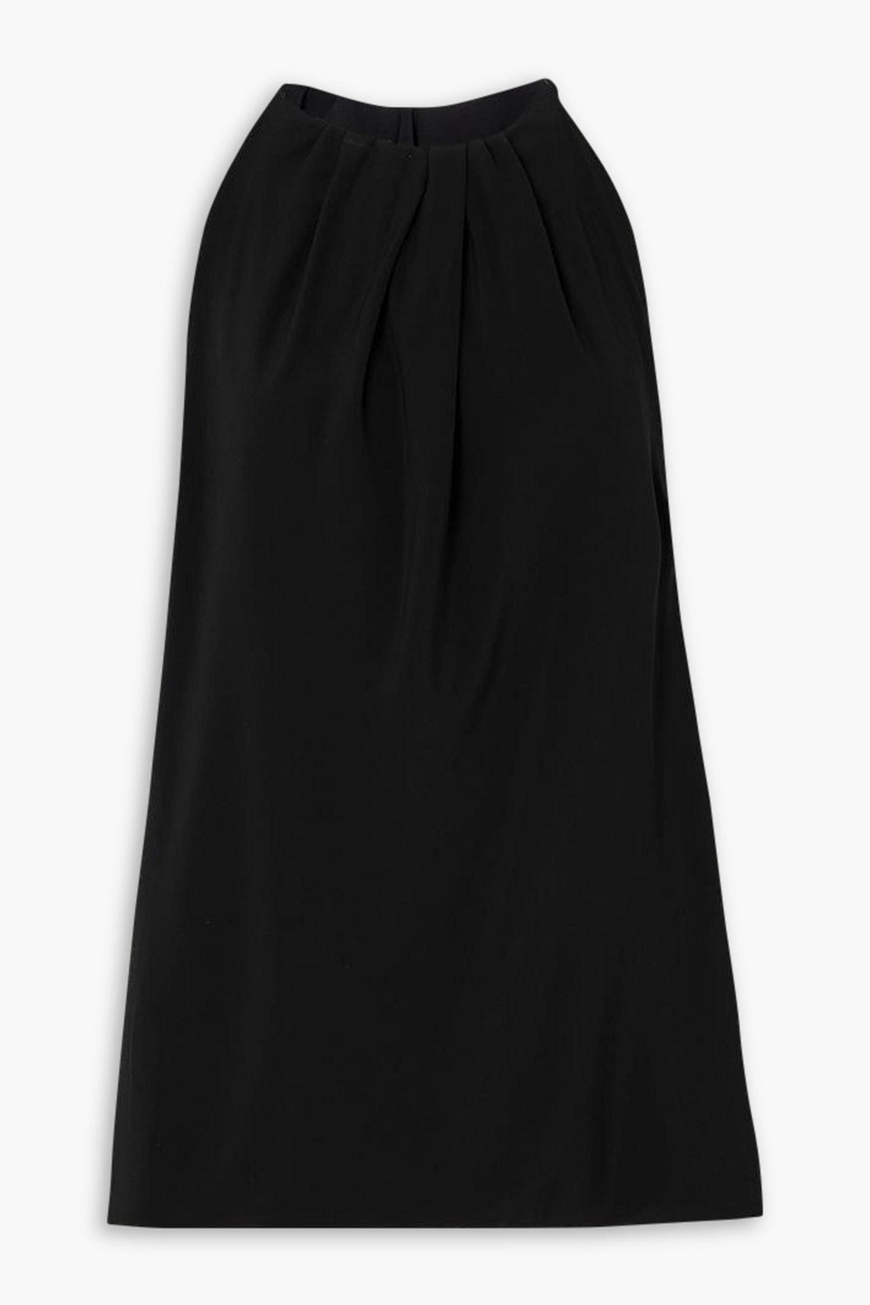 Rick Owens Gathered Satin Top In Black