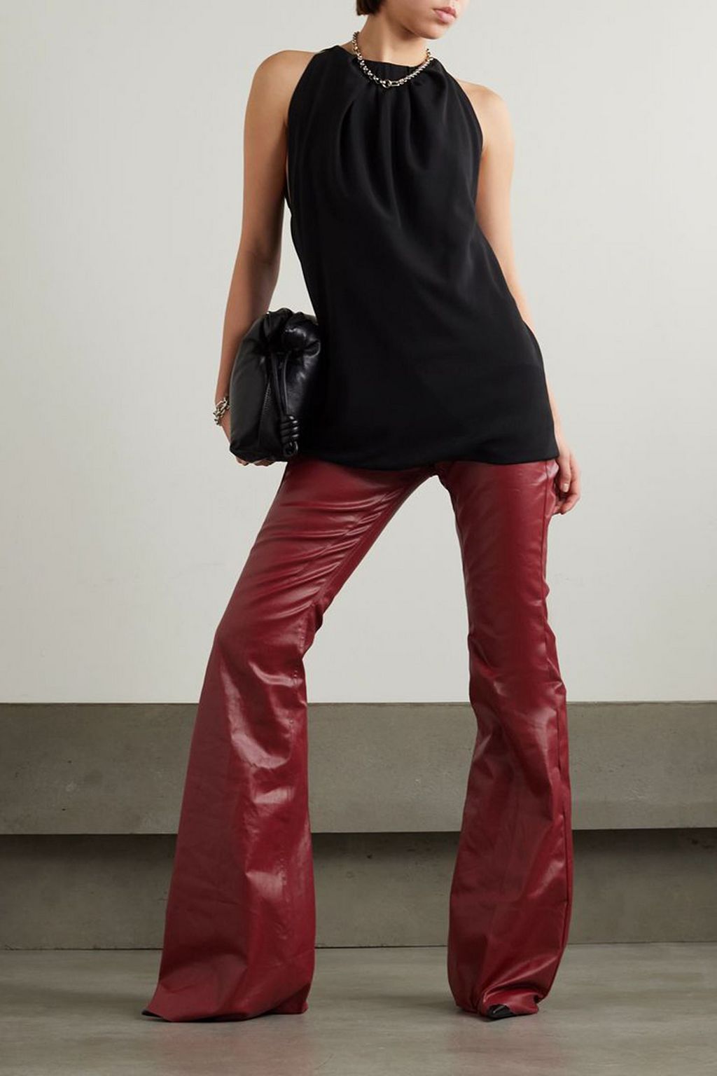 RICK OWENS Gathered crepe top