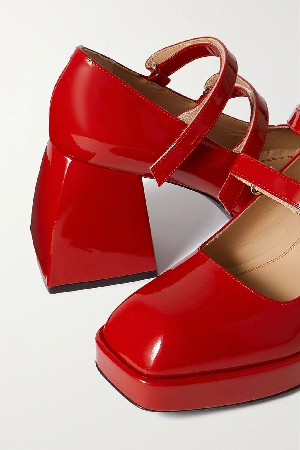 NODALETO Bulla Babies patent-leather platform Mary Jane pumps