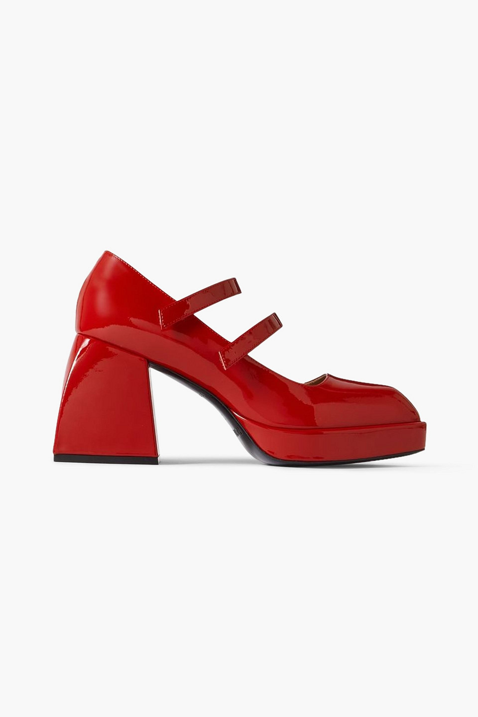 Nodaleto Bulla Babies Patent-leather Platform Mary Jane Pumps In Red