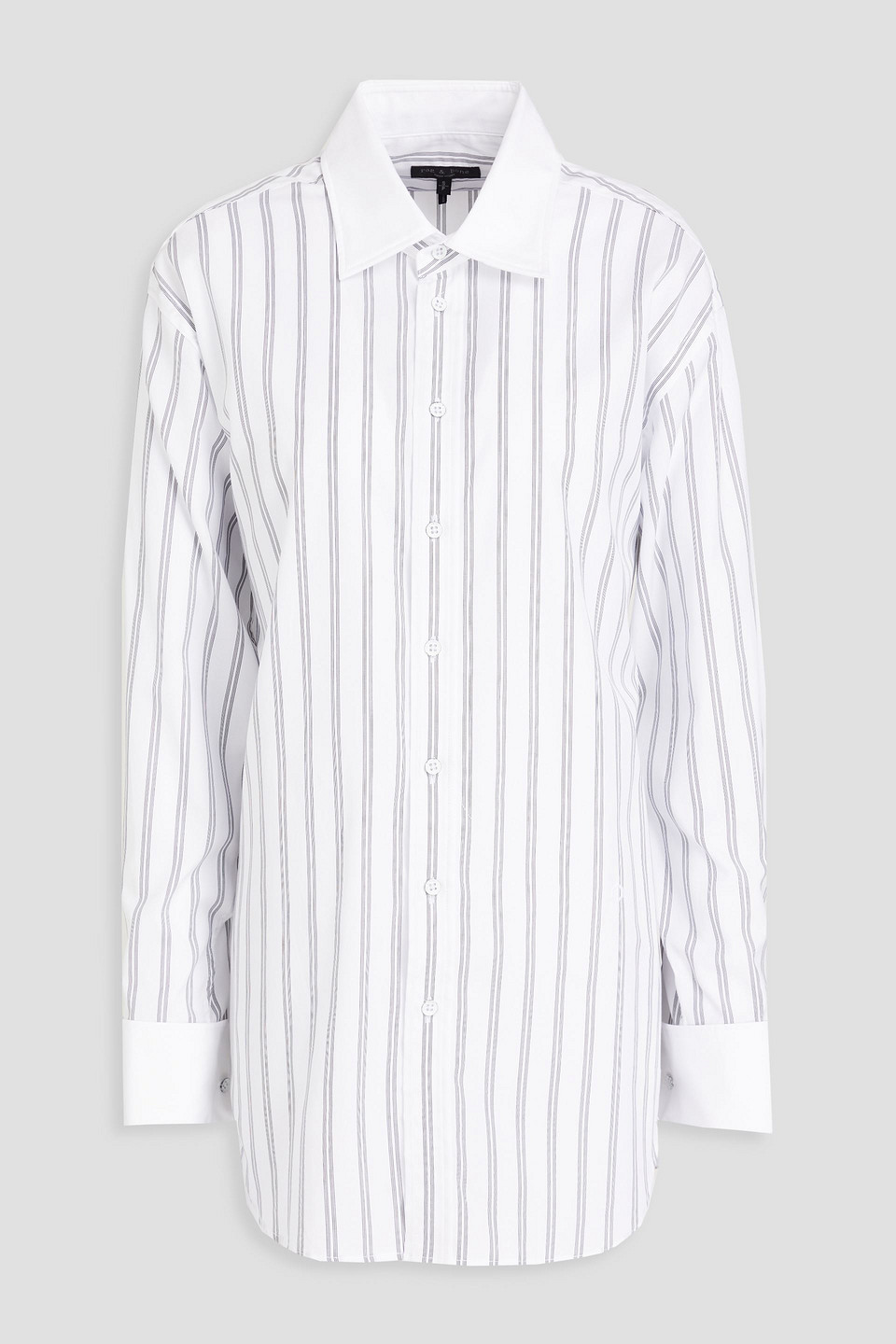 Rag & Bone Diana Striped Cotton Shirt In White